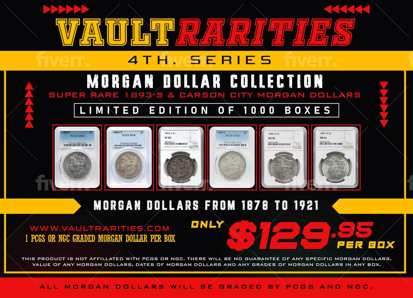 VaultRarities 4th Series Morgan Dollar Collection, PCGS & NGC Graded Morgan Dollars.