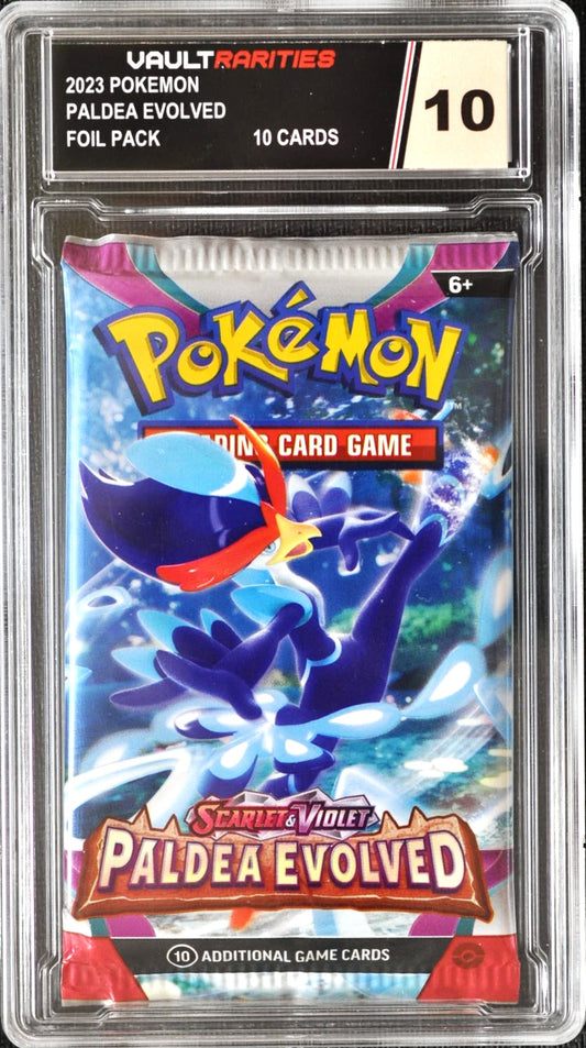 2023 Pokémon Paldea Evolved Foil Pack. 10 Cards Per Pack. Certified 10