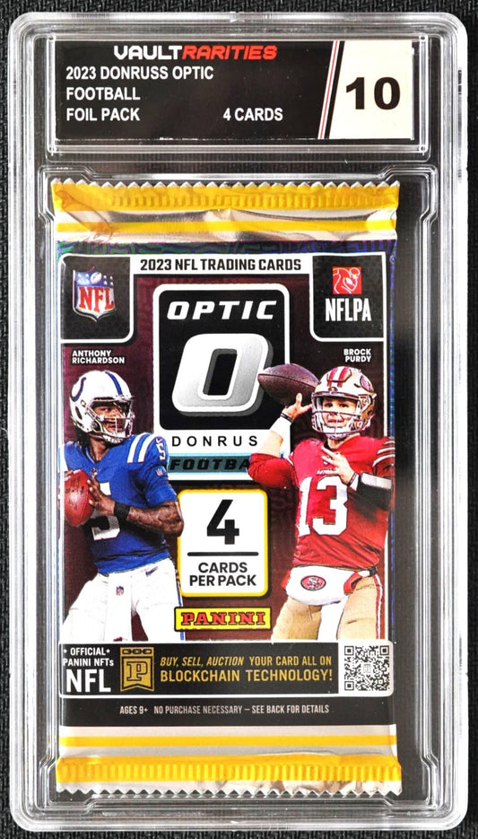 2023 Donruss Optic Football Foil Pack. 4 Cards Per Pack. Certified 10