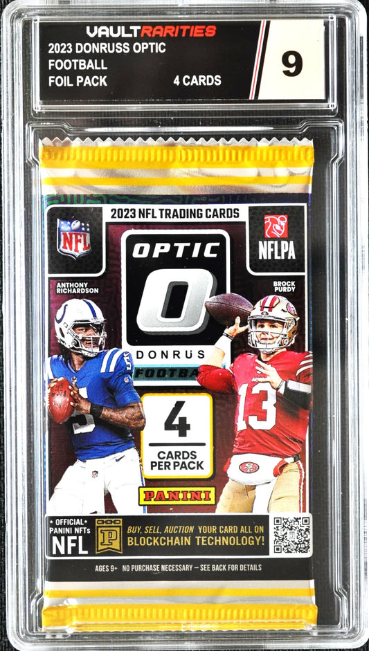 2023 Panini Donruss Optic Football Foil Pack. 4 Cards Per Pack. Certified 9