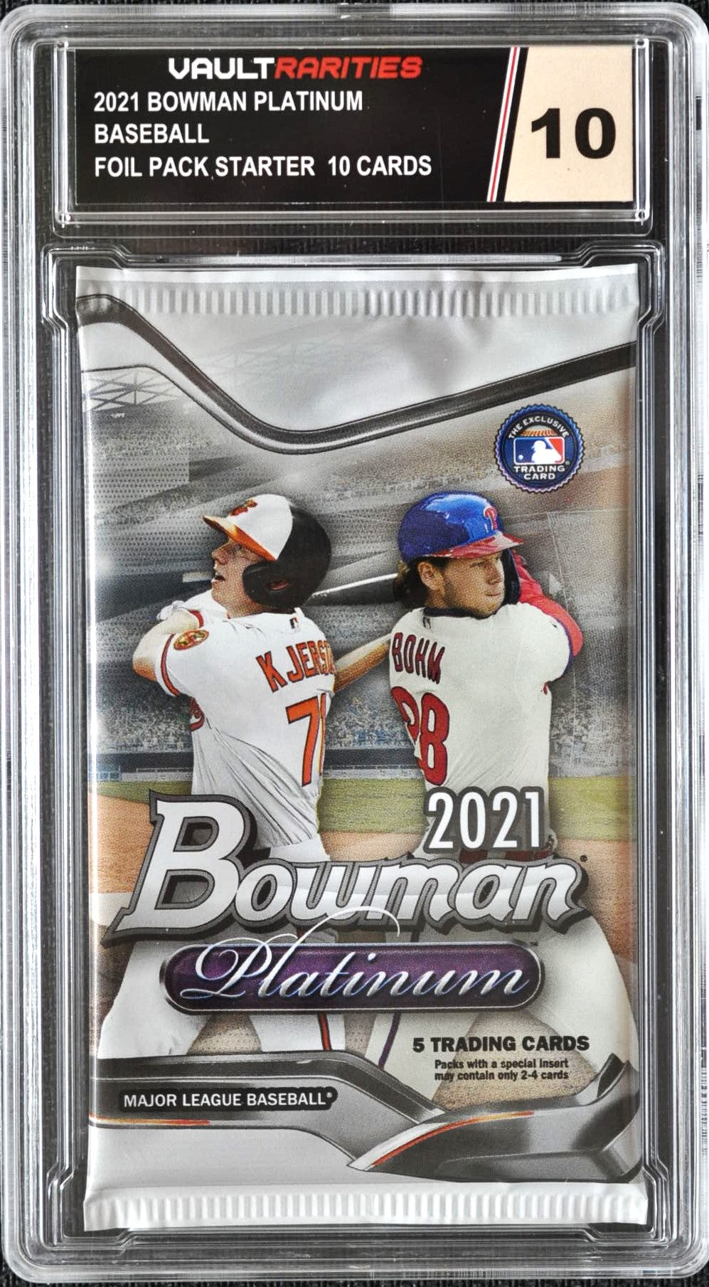 2021 Bownan Platinum Baseball Starter Pack Foil Pack. 10 Cards Per Pack. Certified 10