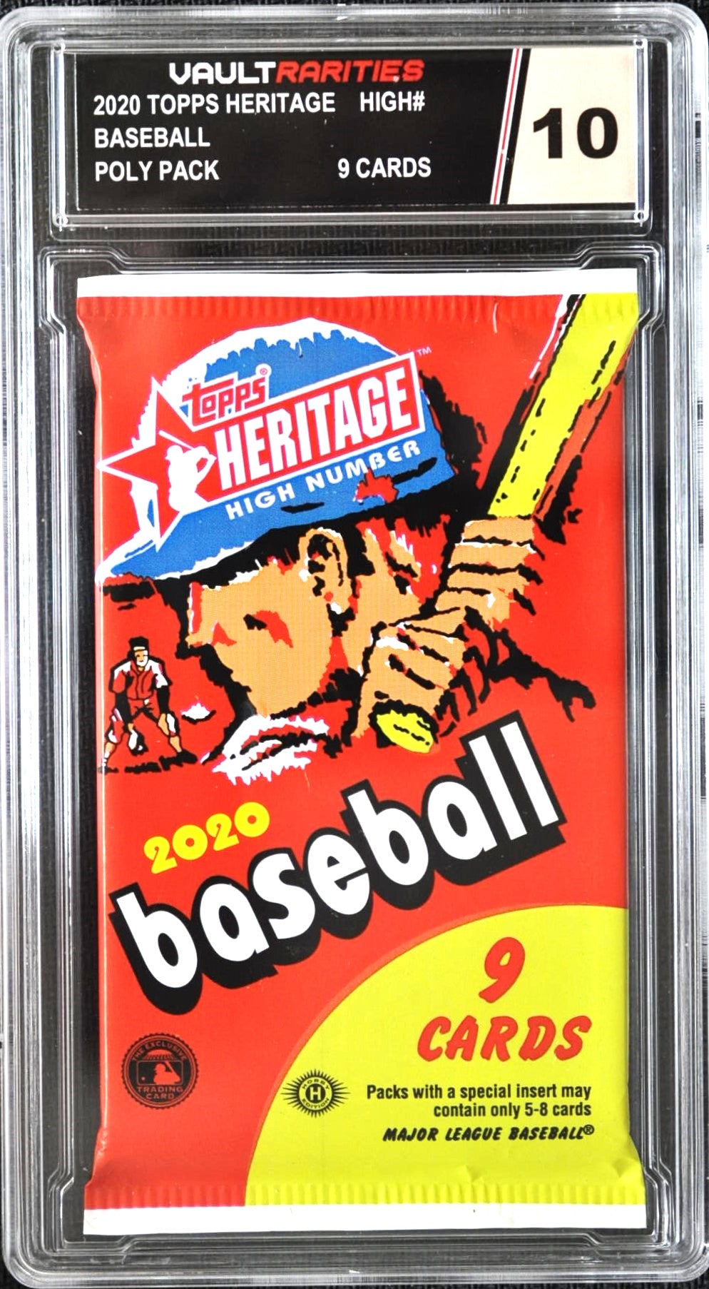 2020 TOPPS Heritage High# Baseball Poly Pack. 9 Cards Per Pack. Certified 10