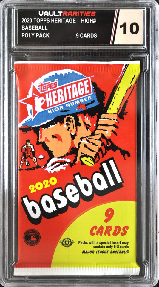 2020 TOPPS Heritage High# Baseball Poly Pack. 9 Cards Per Pack. Certified 10